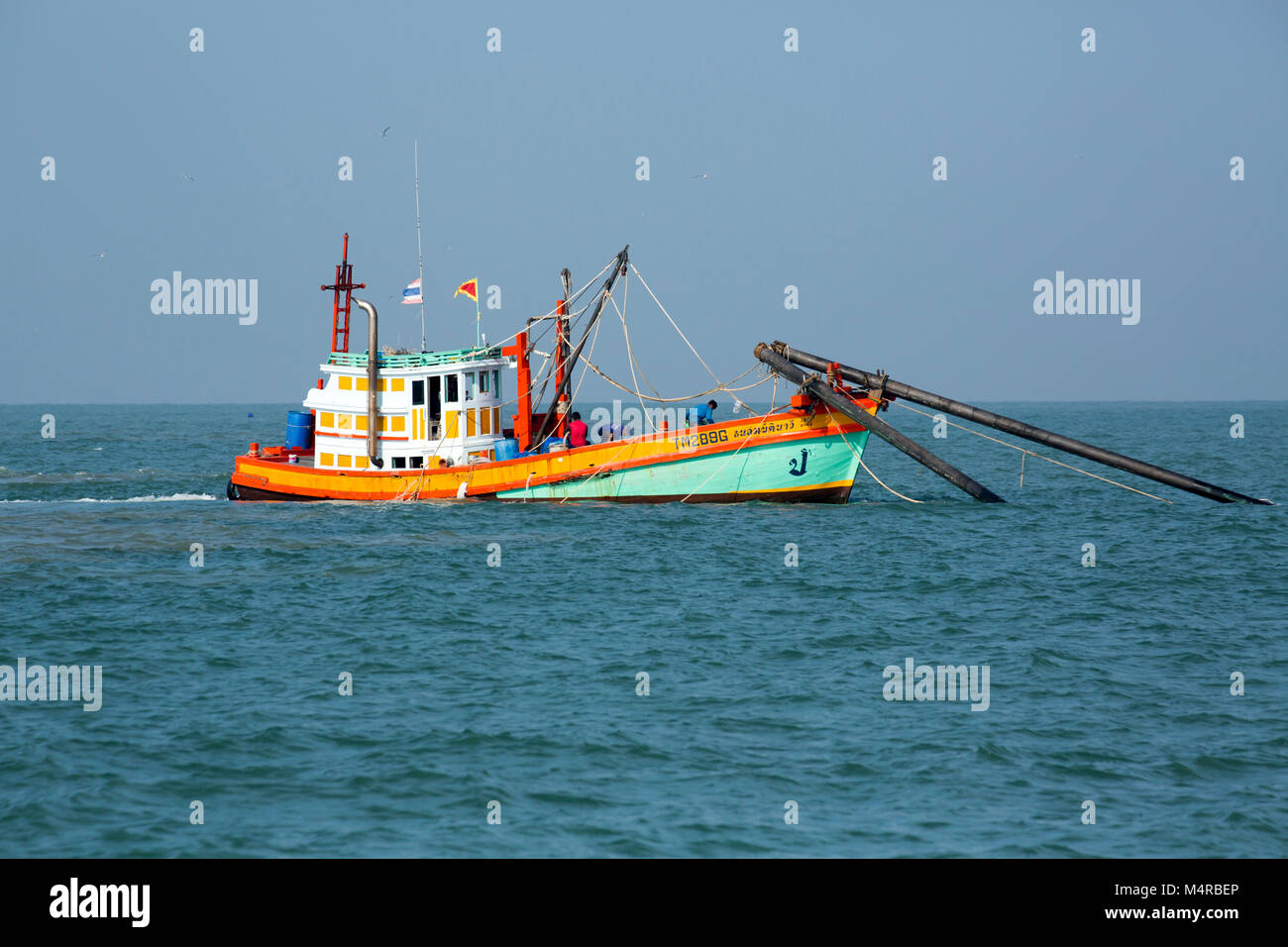 Barche da pesca nel Golfo della Tailandia Foto Stock