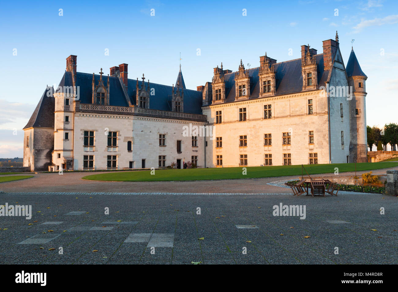 Castello di Amboise situato in Indre-et-Loire department della Valle della Loira in Francia Foto Stock