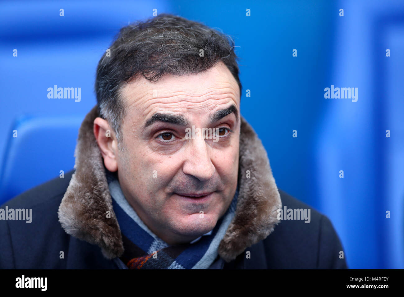 Il manager di Swansea City Carlos Carvalhal durante la Coppa Emirates fa, Fifth Round match a Hillsborough, Sheffield. PREMERE ASSOCIAZIONE foto. Data immagine: Sabato 17 febbraio 2018. Vedi PA storia SOCCER Sheff Wed. Photo credit should Read: Tim Goode/PA Wire. RESTRIZIONI: Nessun utilizzo con audio, video, dati, elenchi di apparecchi, logo di club/campionato o servizi "live" non autorizzati. L'uso in-match online è limitato a 75 immagini, senza emulazione video. Nessun utilizzo nelle scommesse, nei giochi o nelle pubblicazioni di singoli club/campionati/giocatori. Foto Stock