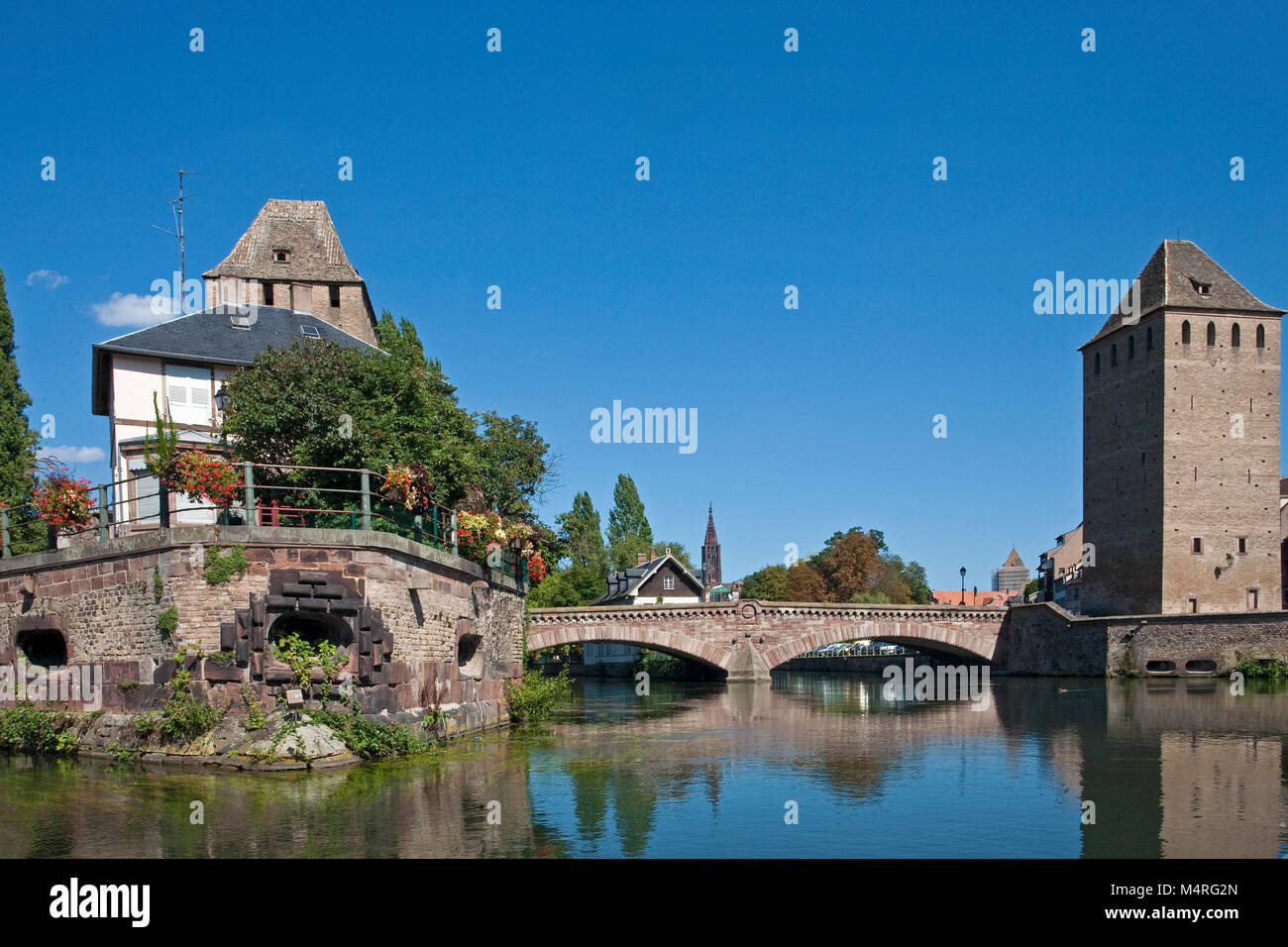 Ponts Couvert, ponte medievale e torri a La Petite France (Little France), Strasburgo, Alsazia, Bas-Rhin, Francia, Europa Foto Stock