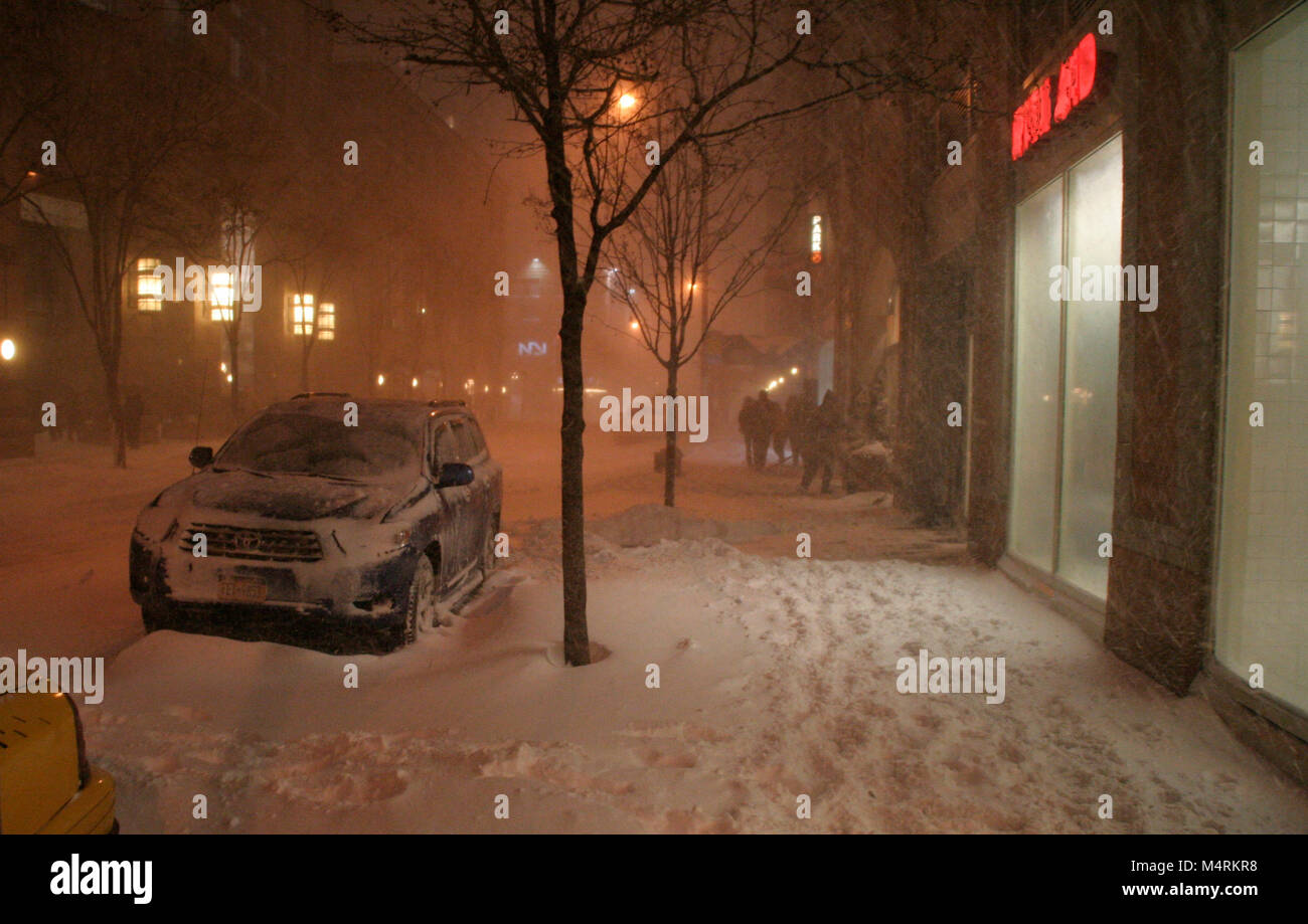 Blizzard in New York Foto Stock