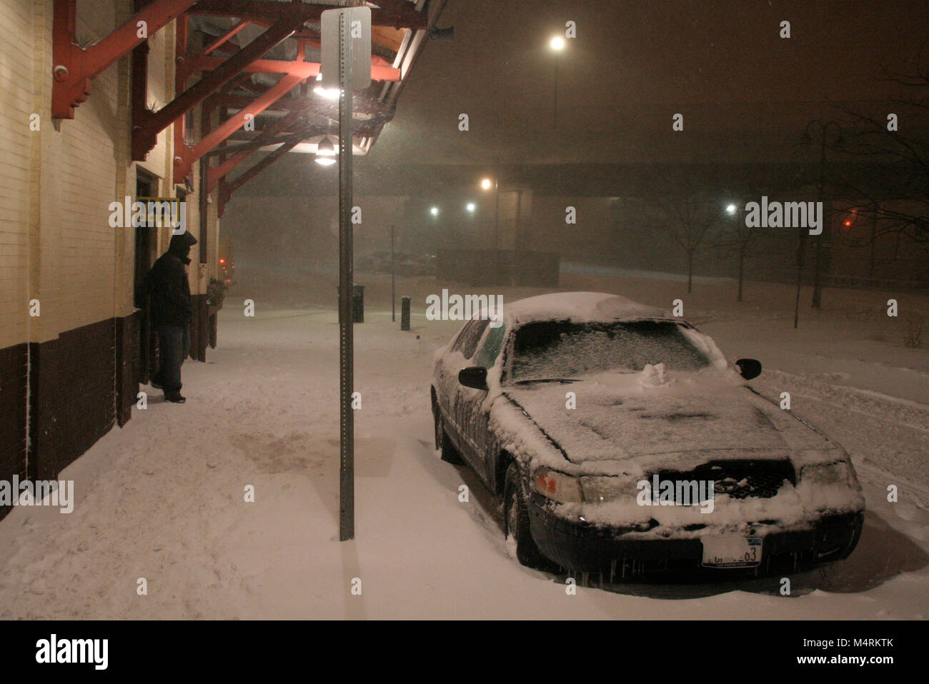 Blizzard in New York Foto Stock