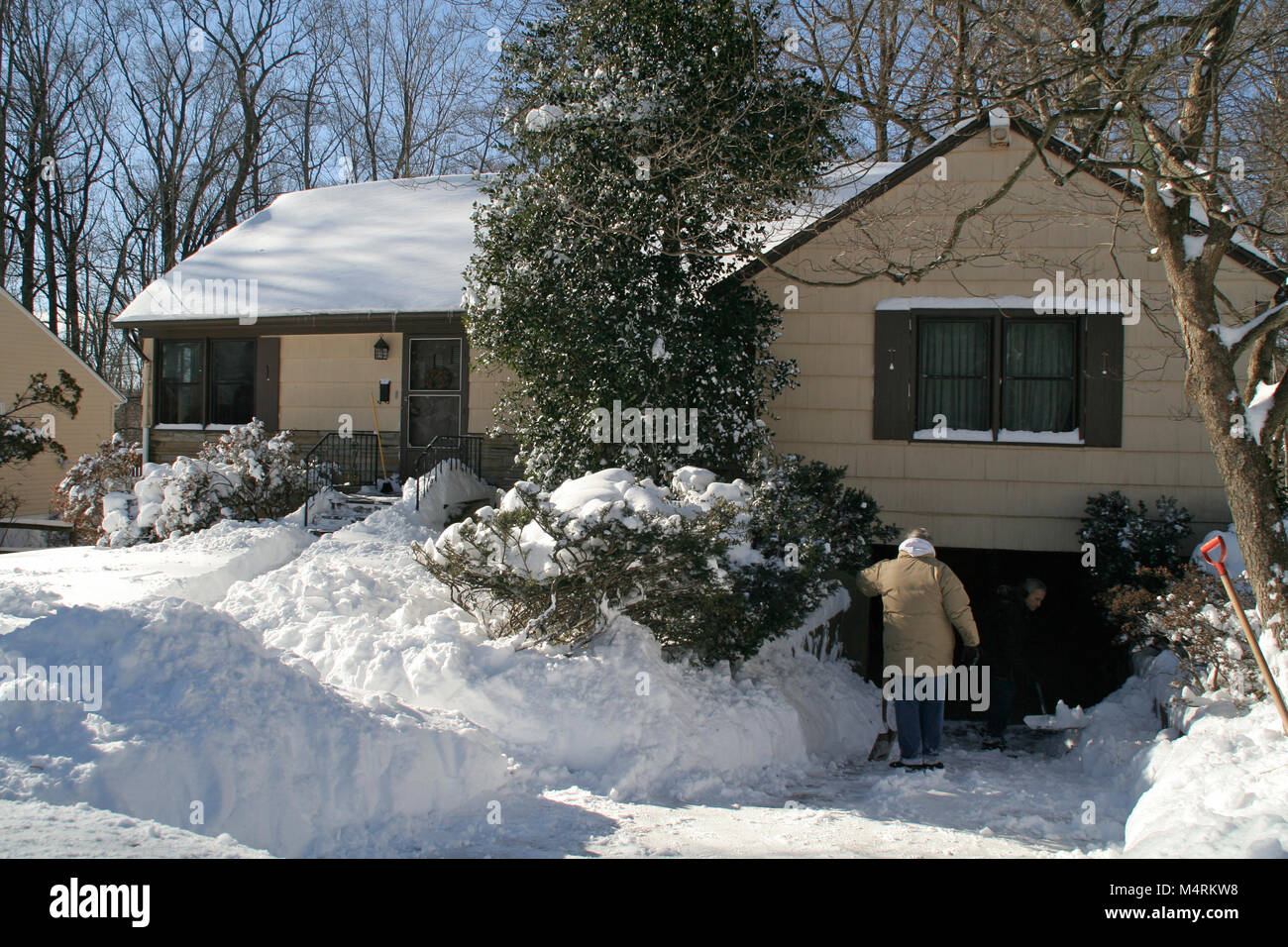 Blizzard in New York Foto Stock