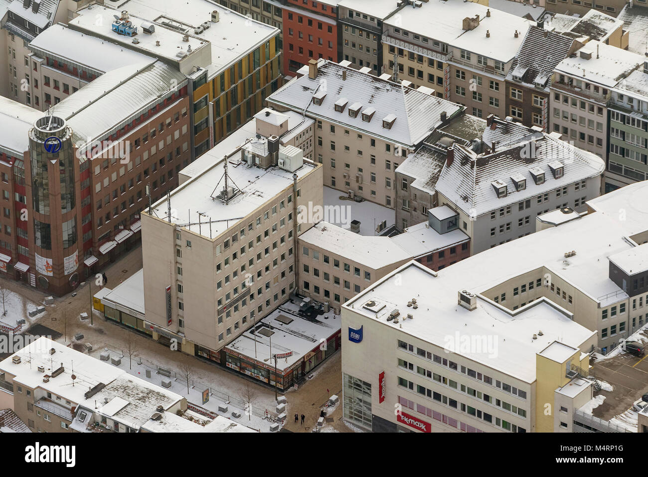 Luftbild, giornale casa, uffici editoriali, WAZ gruppo, Rundschauhaus, Westfälische Rundschau, Dortmund, la zona della Ruhr, Renania settentrionale-Vestfalia, Germania, Foto Stock