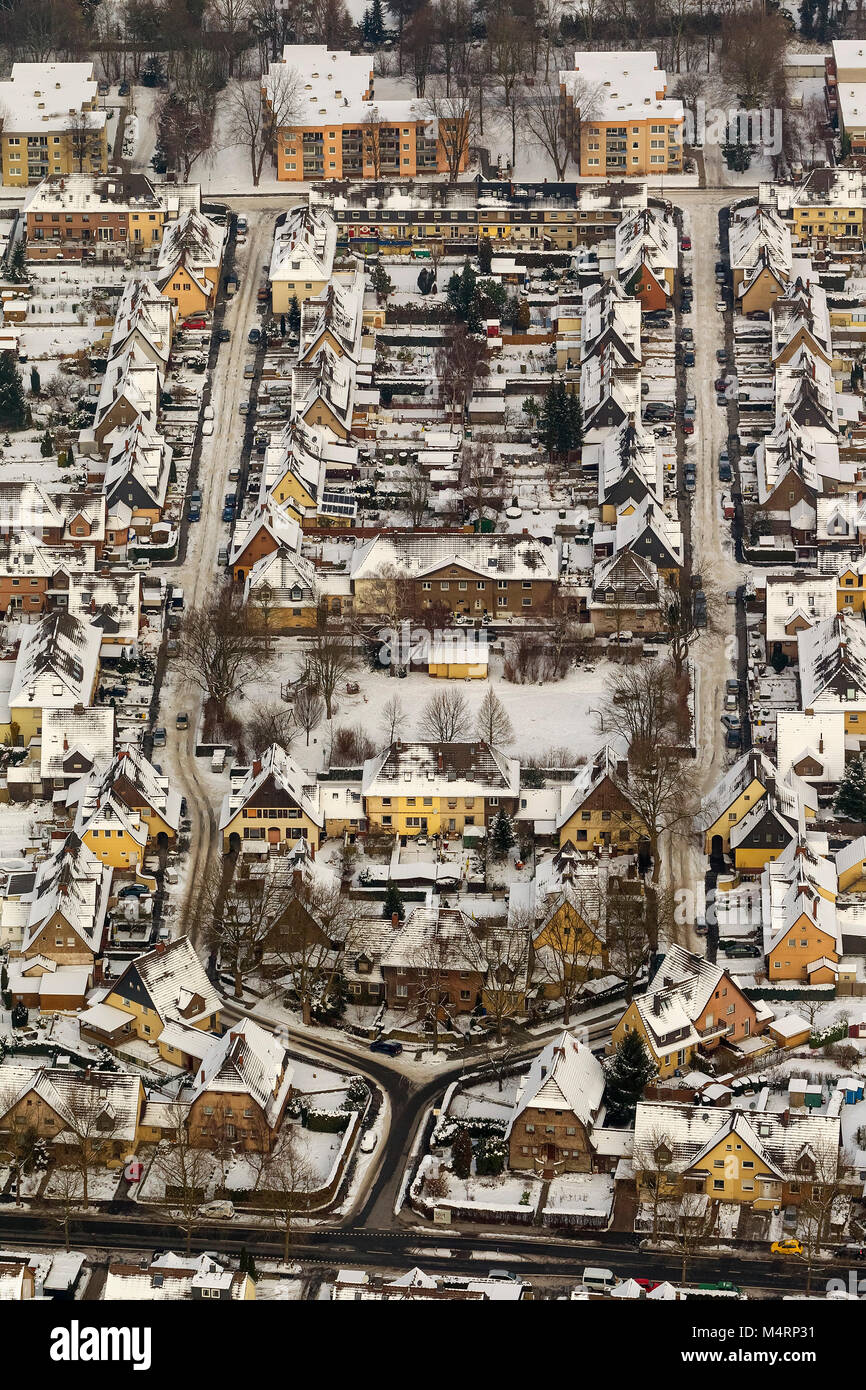 Vista aerea, Garden City South Winterberg e estate insediamento montano, Dortmund, Ruhr, Renania settentrionale-Vestfalia, in Germania, in Europa, la zona della Ruhr, Europa, AER Foto Stock