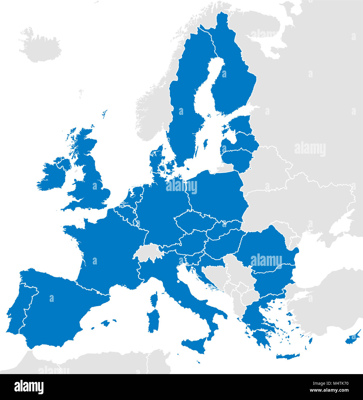 Paesi Dell Unione Europea Mappa Politico Con Le Frontiere Tutti
