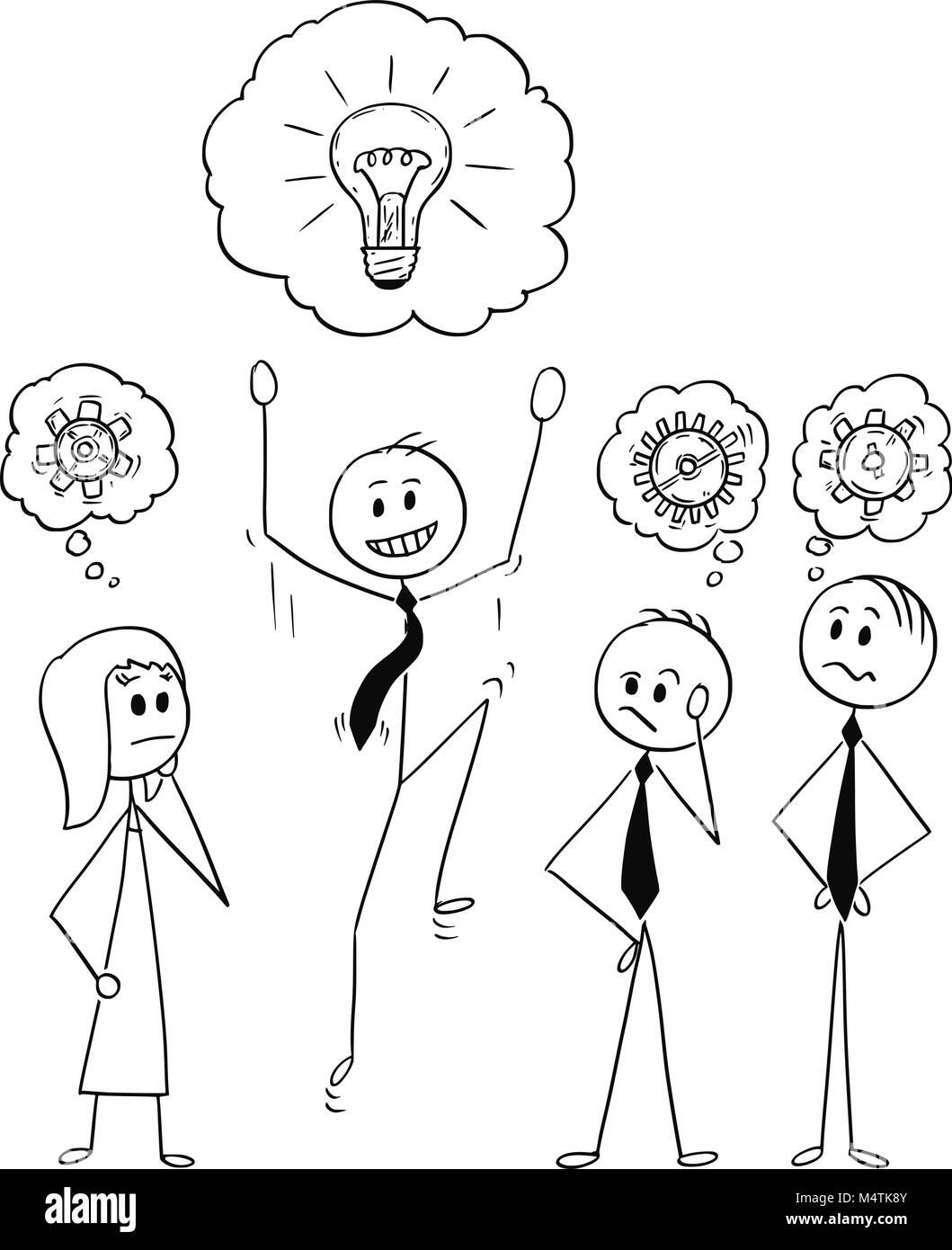 Cartoon di riunioni di team aziendali e di brainstorming Illustrazione Vettoriale