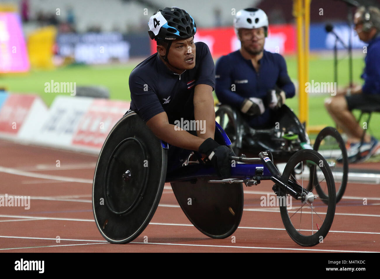 Peth RUNGSRI della Thailandia in Uomini 400m T52 finale al mondo Para Championships di Londra 2017 Foto Stock