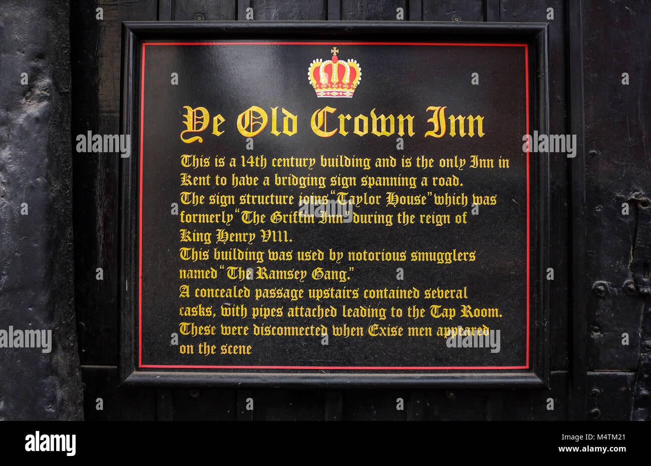 Edenbridge Kent REGNO UNITO Feb 2018 - Ye Old Crown Inn pub segno Foto Stock