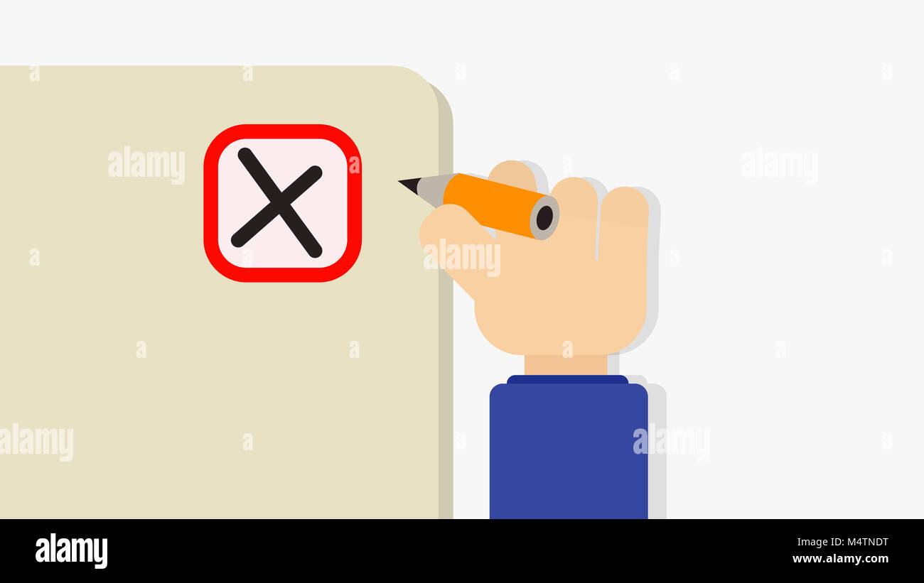 Voto piatto di animazione semplice design illustrazione Foto Stock