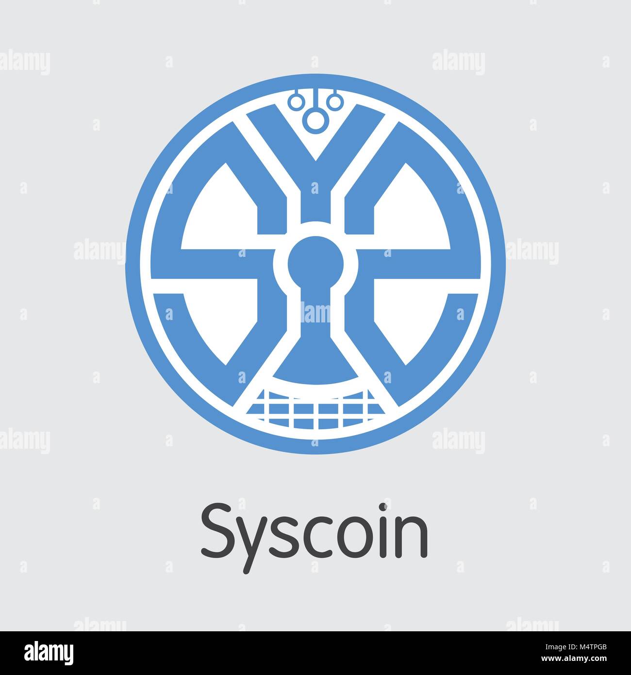 Syscoin valuta digitale. Vector SYS Coin immagine. Illustrazione Vettoriale