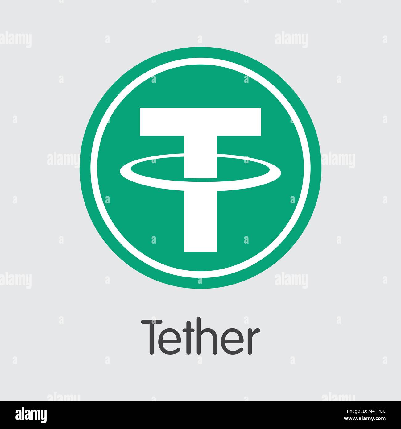 Il Tether valuta digitale. Vettore pittogramma USDT. Illustrazione Vettoriale