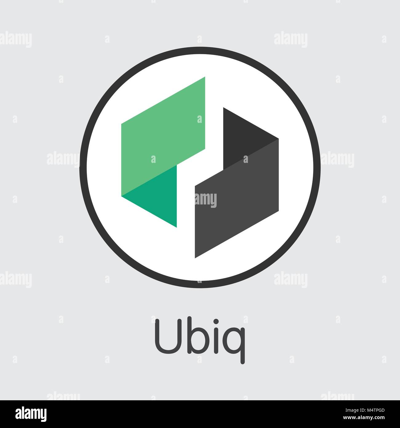 Ubiq - Digital simbolo di valuta. Illustrazione Vettoriale