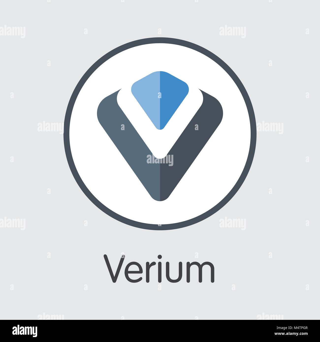Verium - Blockchain Cryptocurrency Icona segno. Illustrazione Vettoriale