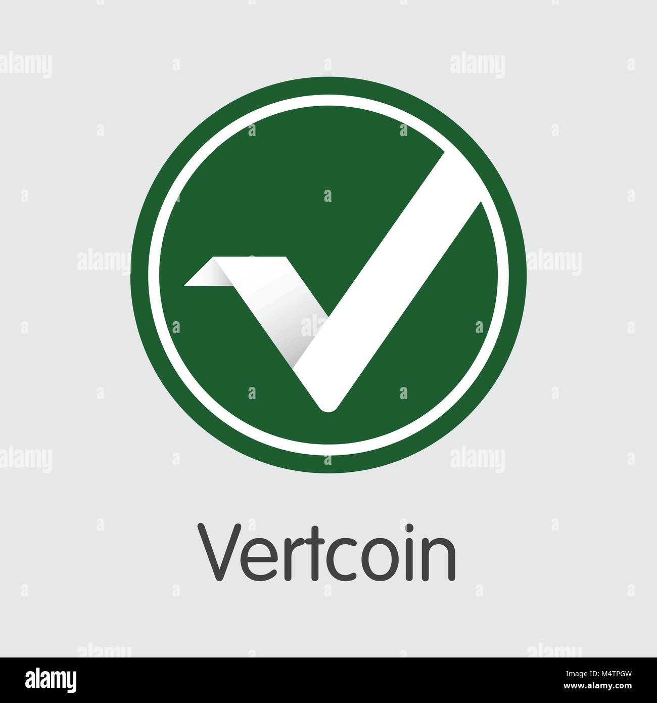 Vertcoin moneta virtuale. Vector VTC Coin simbolo. Illustrazione Vettoriale