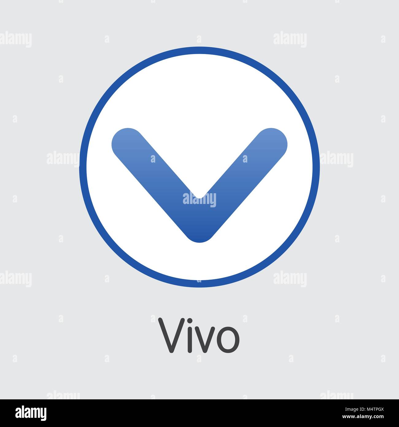 Vivo Crypto cambio moneta. Vettore di immagine di monete di vivo. Illustrazione Vettoriale