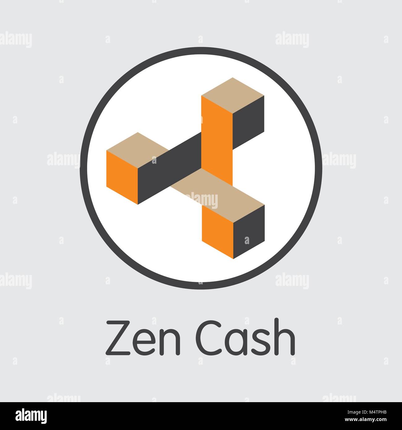 Zencash moneta crittografica. ZEN vettore simbolo grafico. Illustrazione Vettoriale