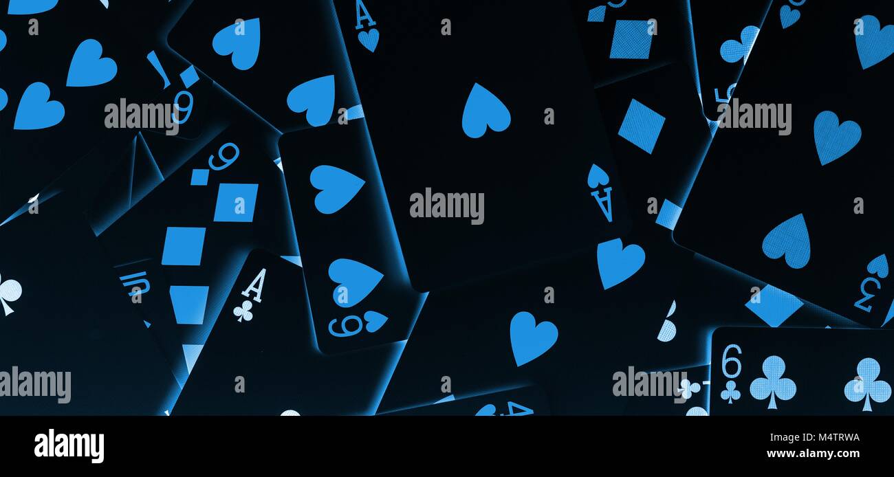Dark le carte blackjack Banner. Gioco del Casino concetto sullo sfondo. Foto Stock