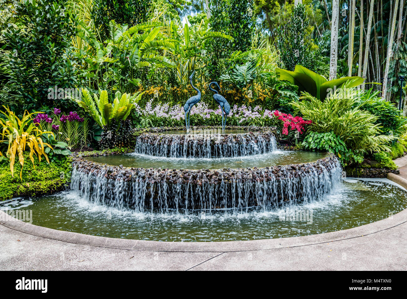 Fontana in Singapore Botanic Gardens, Repubblica di Singapore Foto Stock