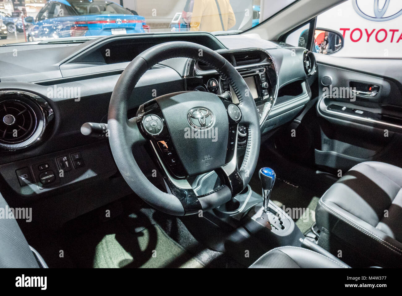 All'interno di Toyota auto volante Foto Stock