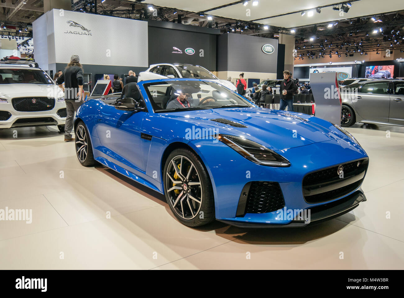 Blue jaguar f tipo coupe Foto Stock