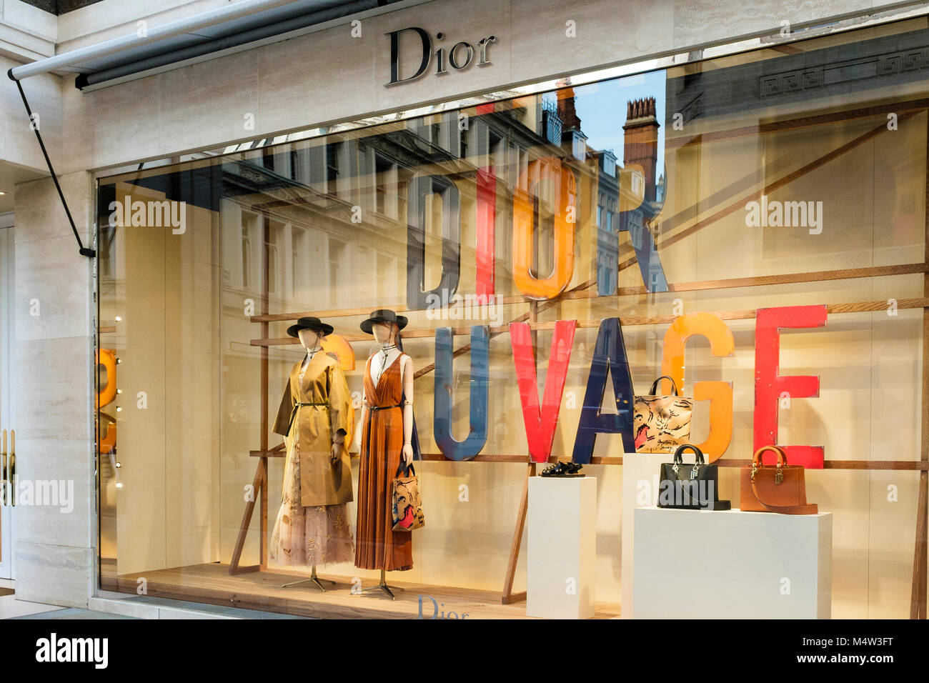 Dior store, New Bond Street, London W1 Foto Stock