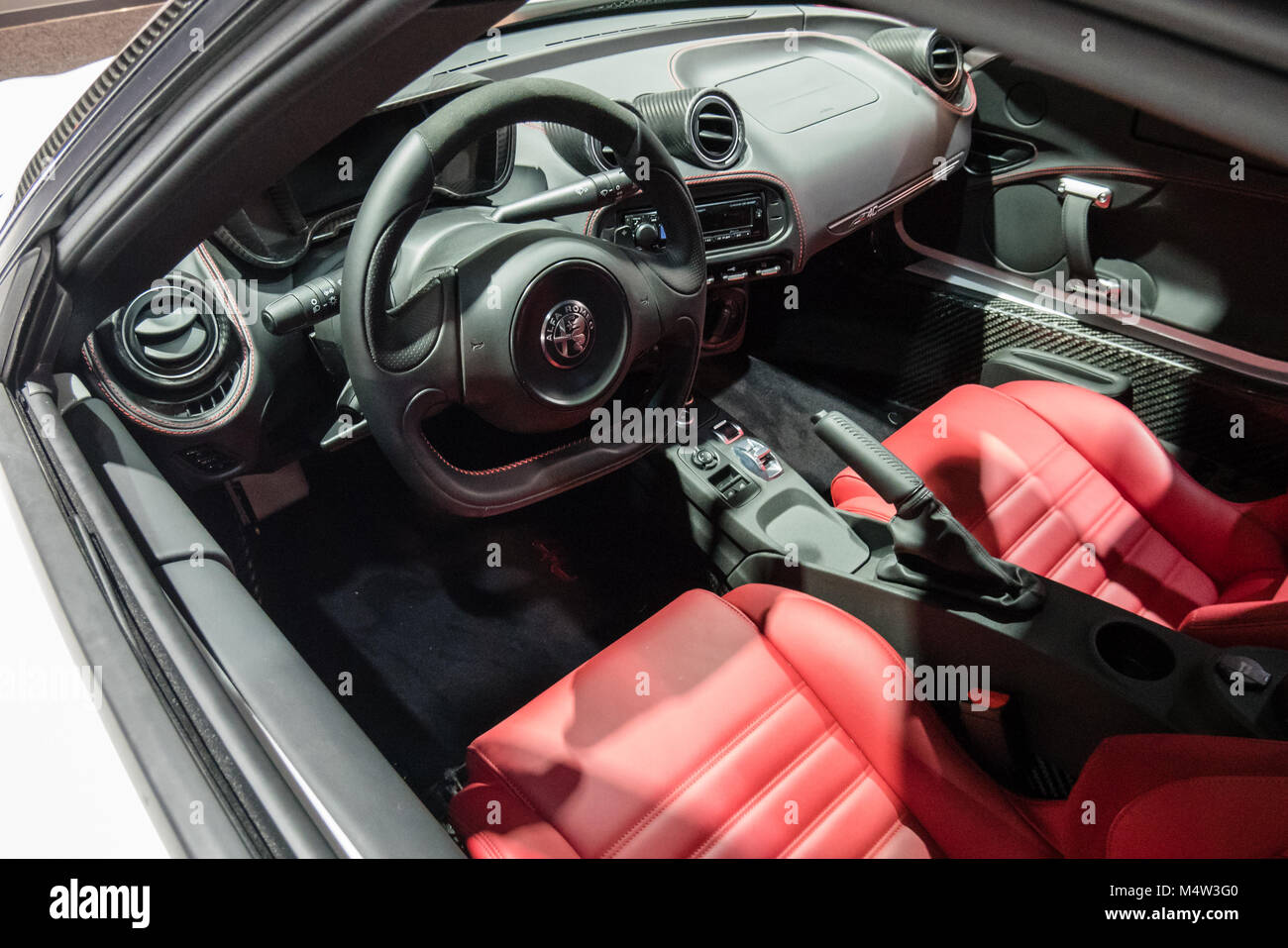 Porsche interno del sedile conducente Foto Stock