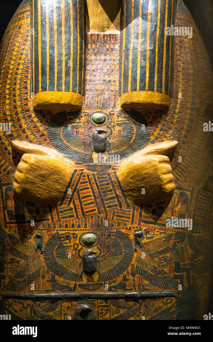 Anonimo sarcofago nel museo storico di Leiden, Olanda Foto Stock