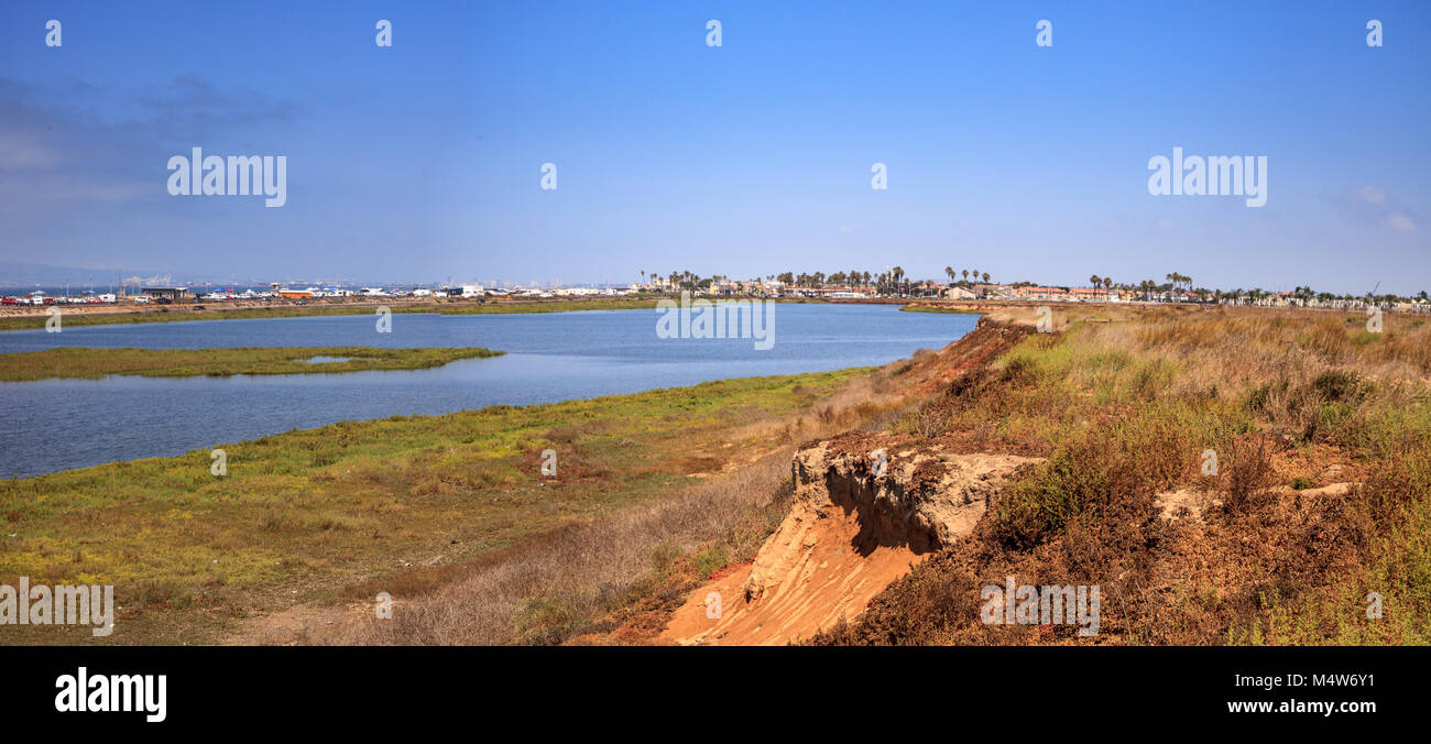 Tranquilla e pacifica di marsh Bolsa Chica zone umide Foto Stock