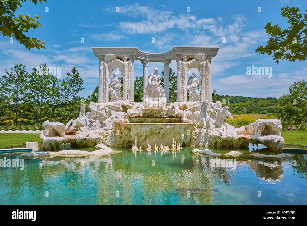 Composizione architettonica con gli eroi antichi Foto Stock