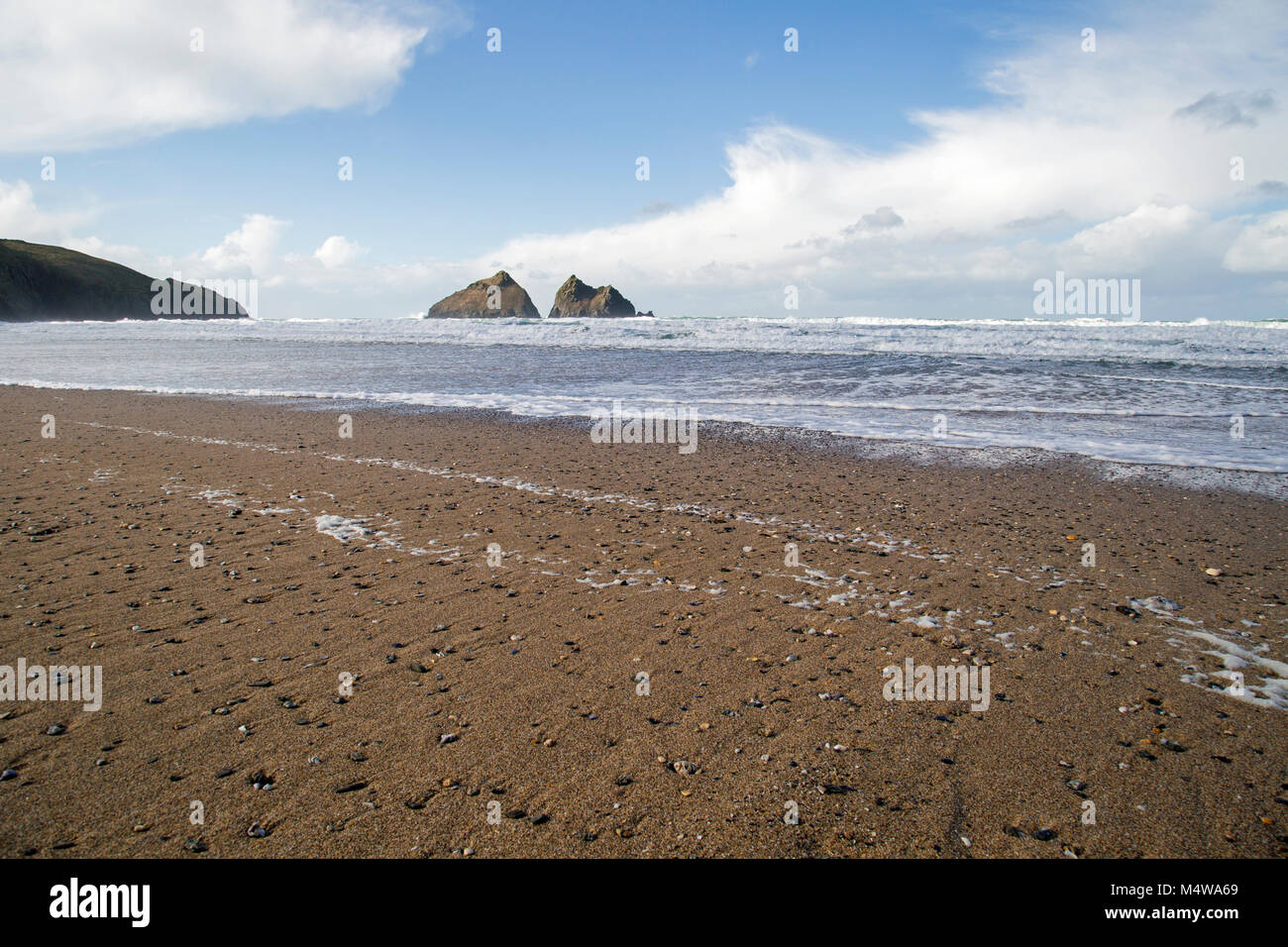 Bella Cornish seascape che mostra il mare e la costa frastagliata della Cornovaglia. Foto Stock