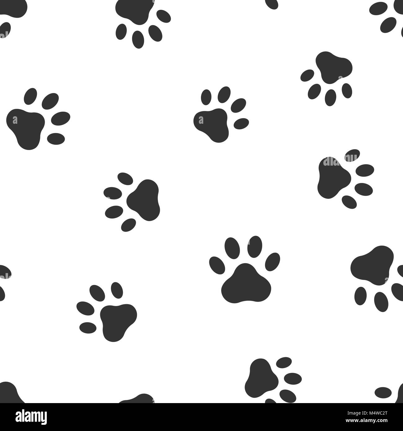 Paw icona stampa seamless pattern sfondo. Appartamento Business illustrazione vettoriale. Cane, gatto, bear paw segno modello di simbolo. Illustrazione Vettoriale