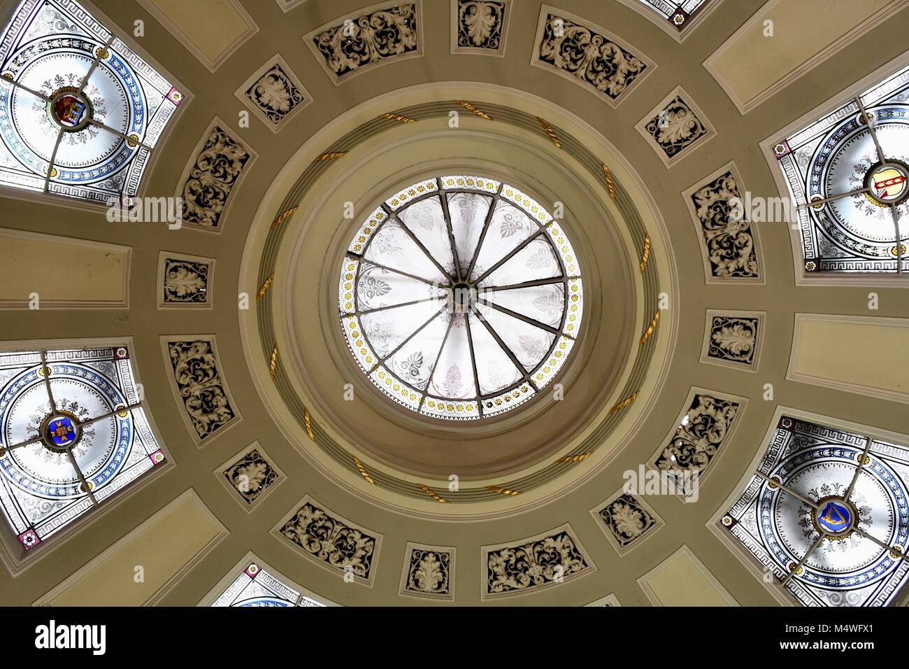 Il soffitto a cupola il Portico Library in Manchester Foto Stock
