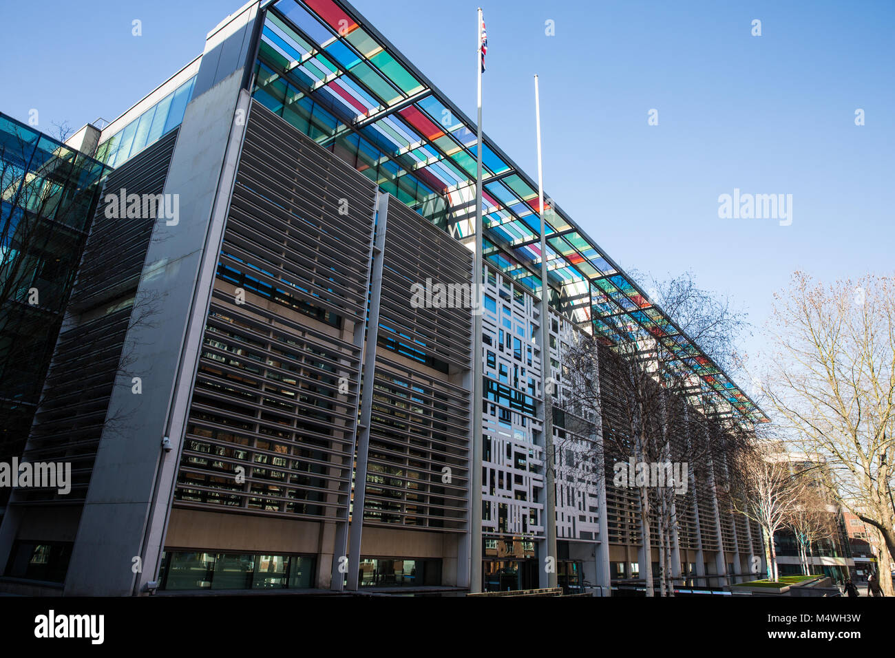 Londra, Regno Unito. 17 Febbraio, 2018. Sir Terry Farrell's Home Office edificio a 2 Marsham Street. Foto Stock