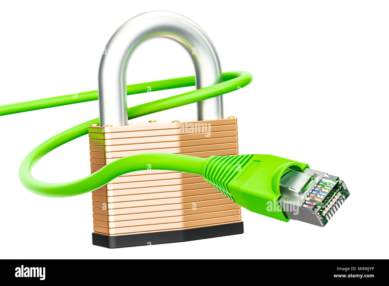 Connessione a Internet proteggere il concetto. 3D rendering isolati su sfondo bianco Foto Stock