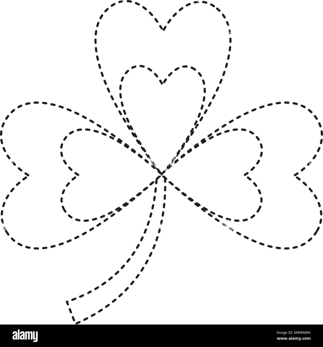 Il trifoglio con tre foglie emblema naturale Illustrazione Vettoriale