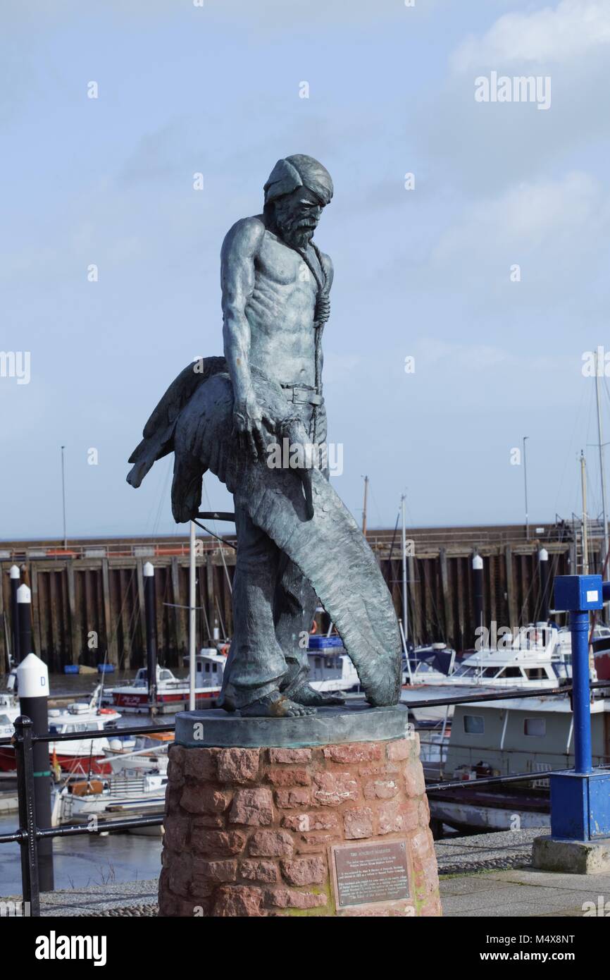 Statua in movimento in corrispondenza di un luogo incantevole. Foto Stock