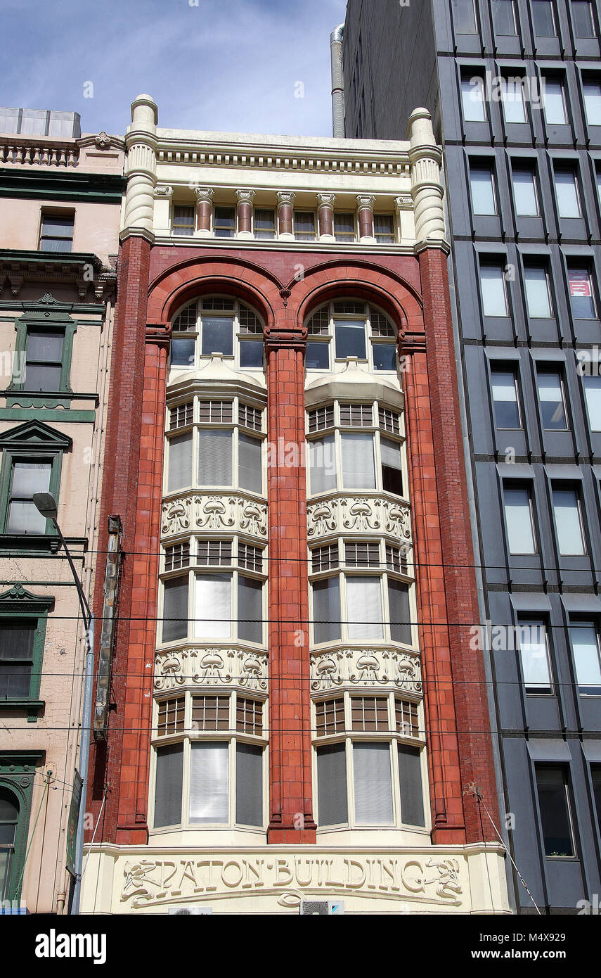 Stile Art Nouveau Paton edificio in Melbourne Foto Stock