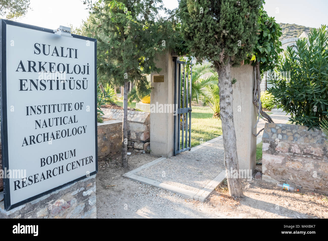Vista esterna di Bodrum Institute of Nautical Archaeology in Bodrum,Turchia.23 agosto 2017. Foto Stock