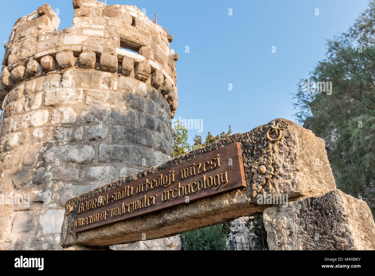Vista esterna del museo di Bodrum di archeologia subacquea a Bodrum,Turchia.23 agosto 2017. Foto Stock
