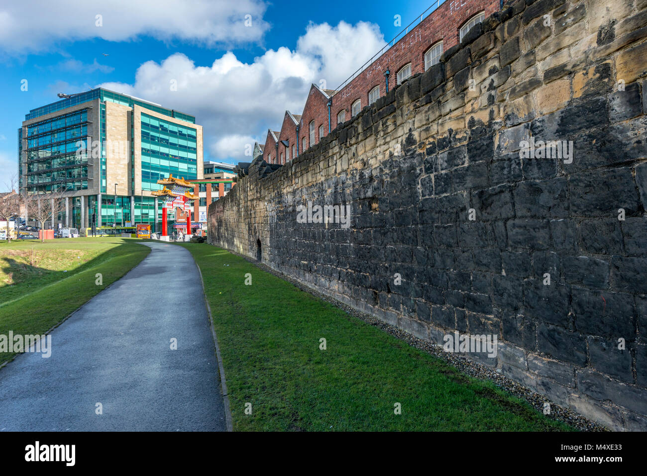 Cinta muraria, Newcastle upon Tyne, Regno Unito Foto Stock