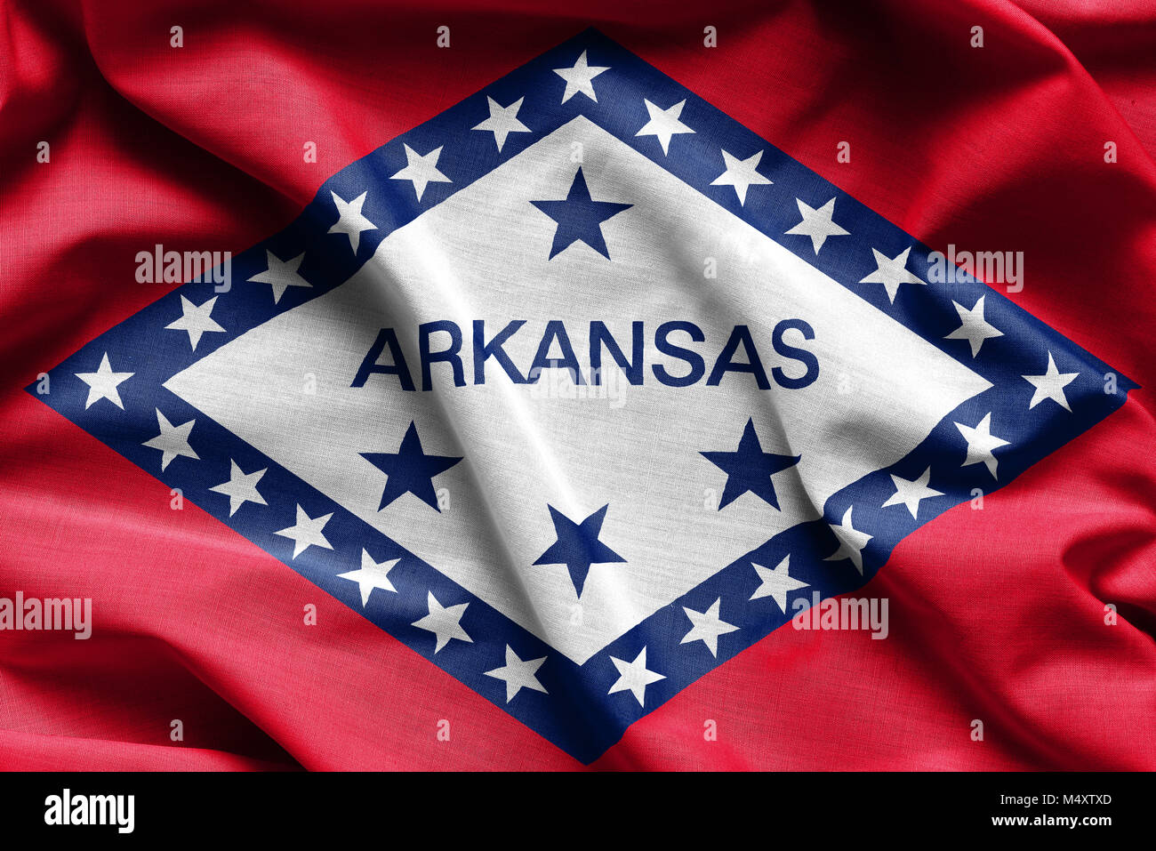 La consistenza del tessuto dell'Arkansas bandiera - bandiere di Stati Uniti Foto Stock