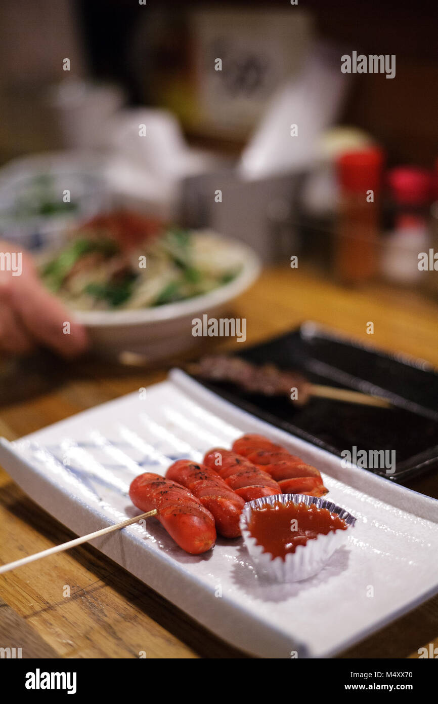 Rosso salsiccia di Vienna Foto Stock