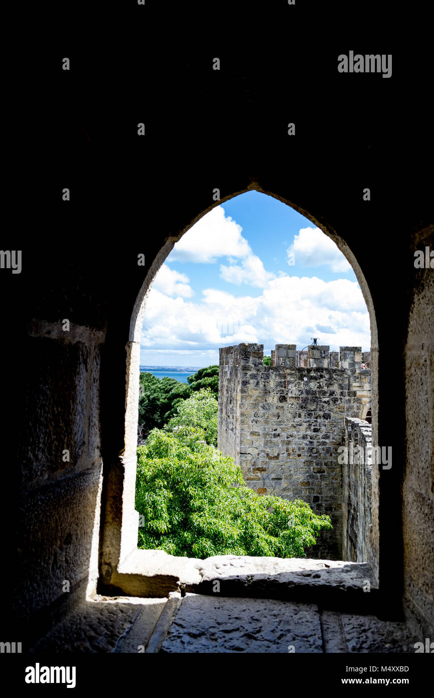 Castelo de Sao Jorge (Portogallo) Foto Stock