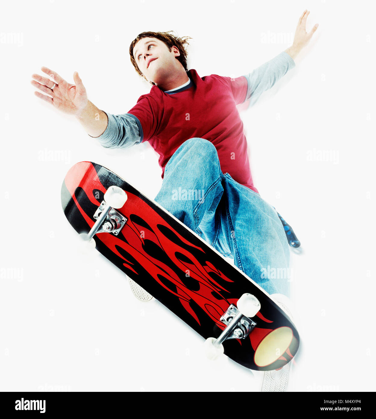 Uno skateboarder Foto Stock