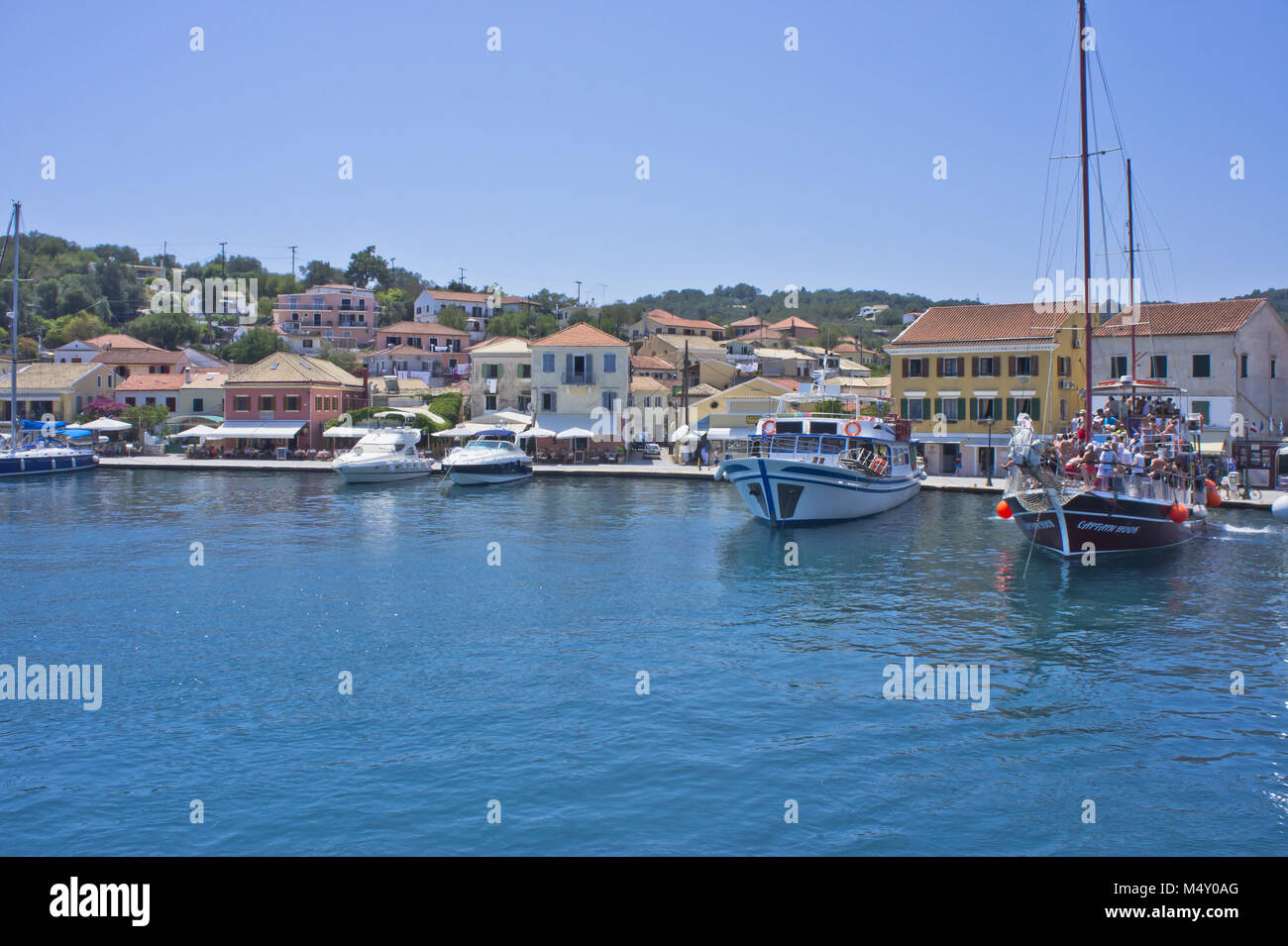 La Grecia, Paxos, isola del Mar Ionio, vista della porta Foto Stock