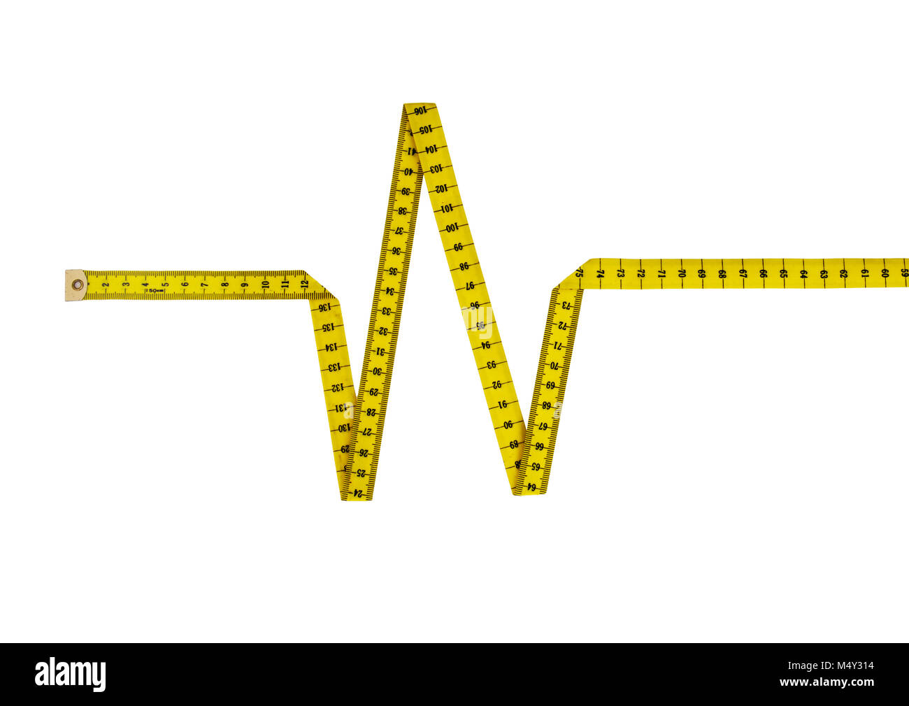 Metro a nastro in forma di heartbeat, impulso. Mangiare sano stile di vita / concetto. Foto Stock