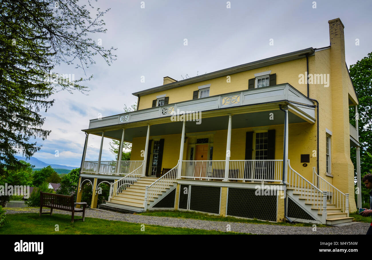 La Thomas Cole House, noto anche come Cedar Grove o Thomas Cole National Historic Site, è una Pietra Miliare Storica Nazionale che include la casa e Foto Stock