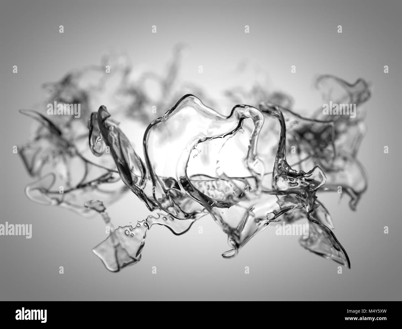 Ondulata spruzzi d'acqua. 3d'illustrazione. Foto Stock