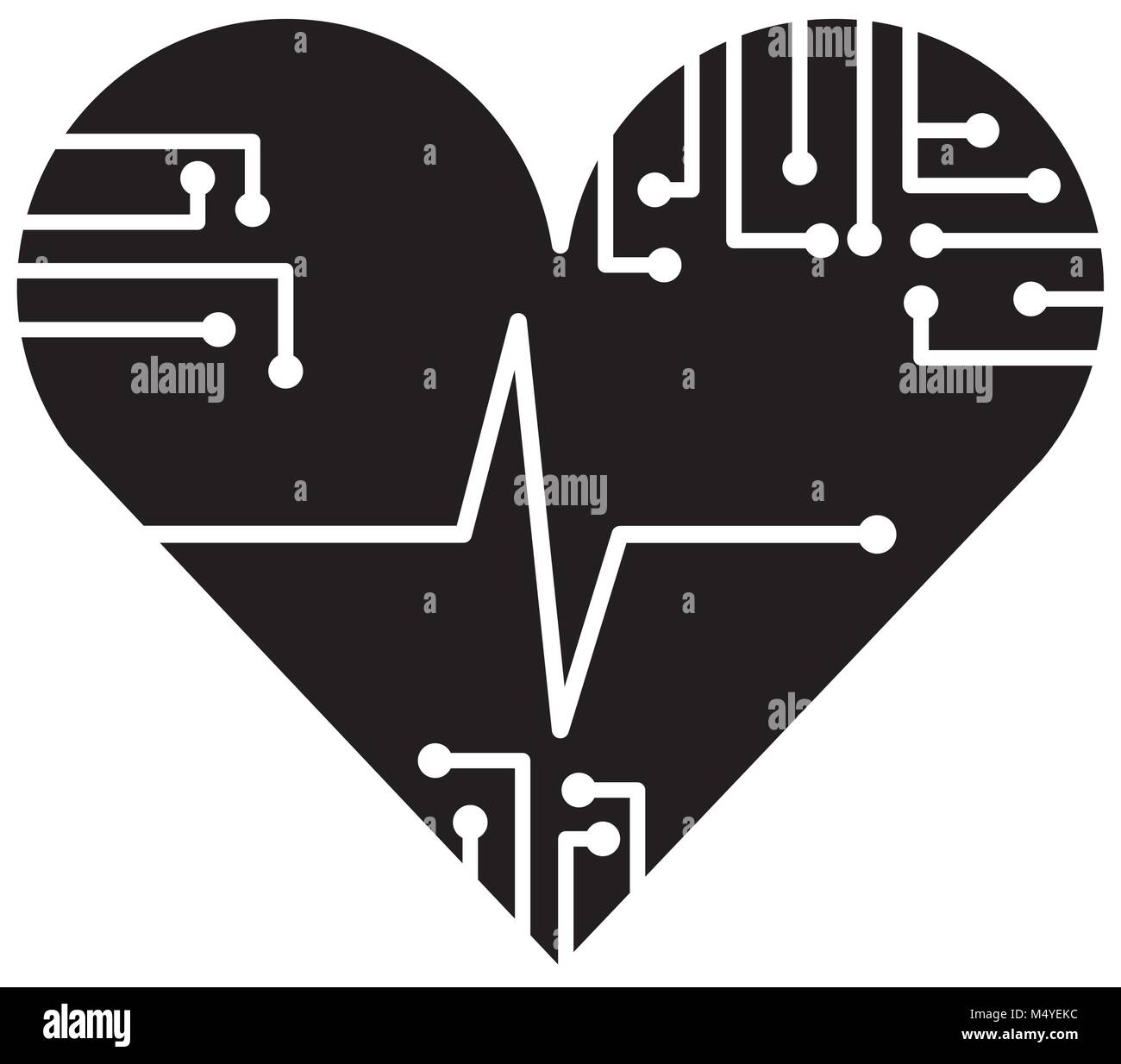 Frequenza cardiaca la tecnologia del circuito di immagine medica Illustrazione Vettoriale